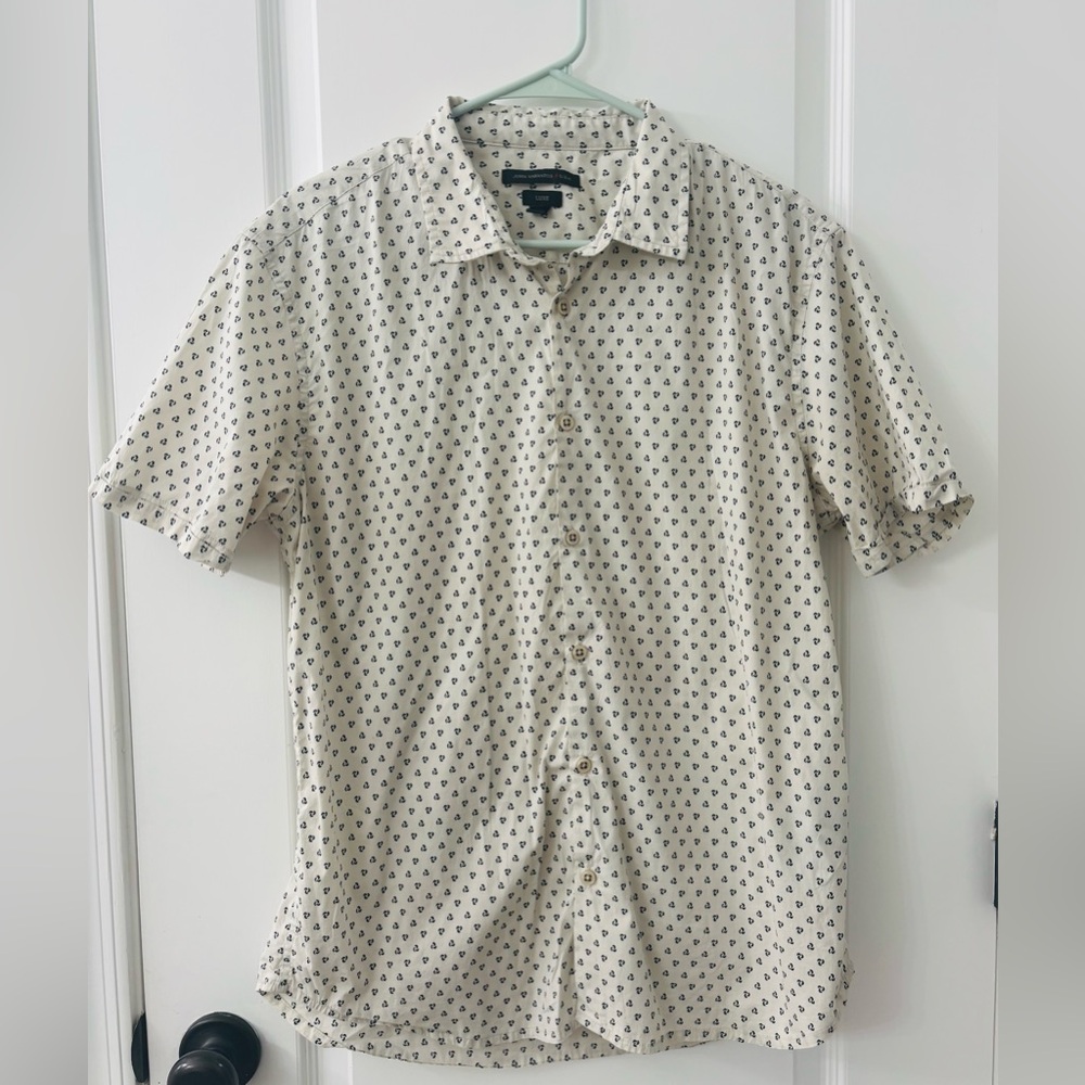 John Varvatos Cream and Black Patterned Shirt - Picture 3 of 7